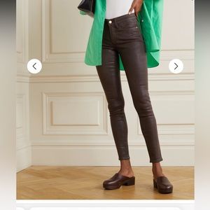 Frame Le Skinny De Jeanne coated mid-rise skinny jeans